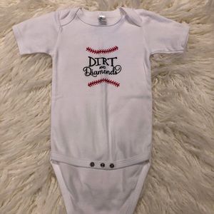Dirt and Diamonds Baseball Onesie